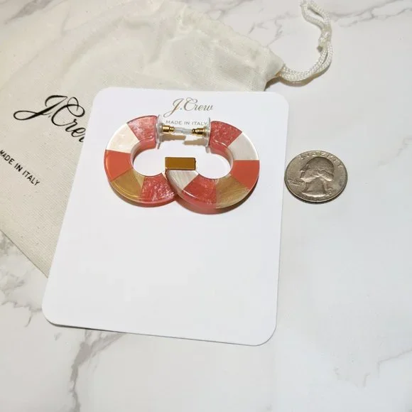 J.Crew Made-in-Italy Mixed Acetate Hoop Earrings - Picture 7 of 8